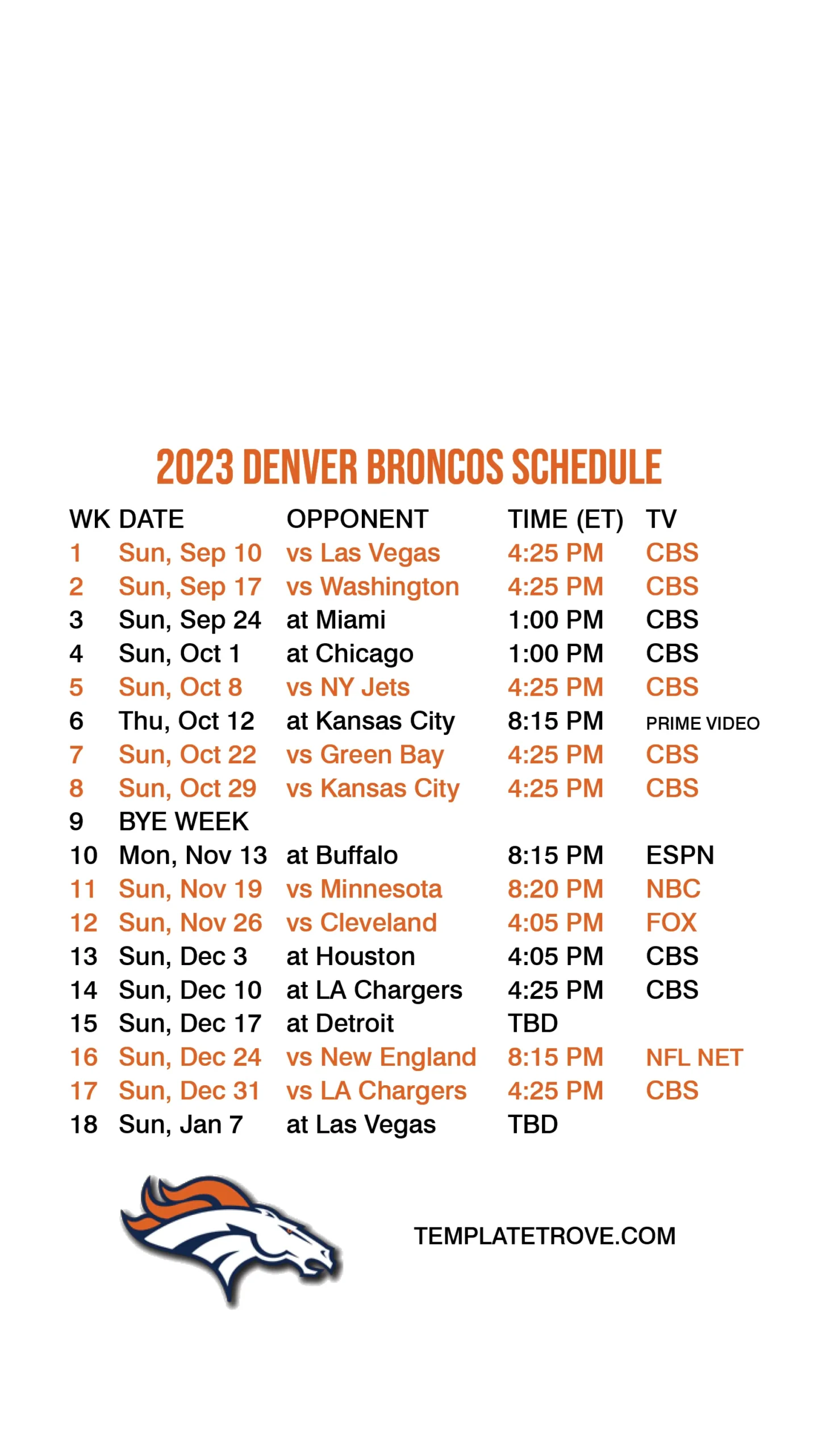 Denver Broncos' Upcoming Schedule: Can They Make a Playoff Push?