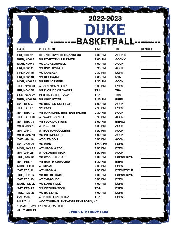 Don't Miss a Game: Duke Basketball's Must-Watch 2024-25 Schedule Revealed!