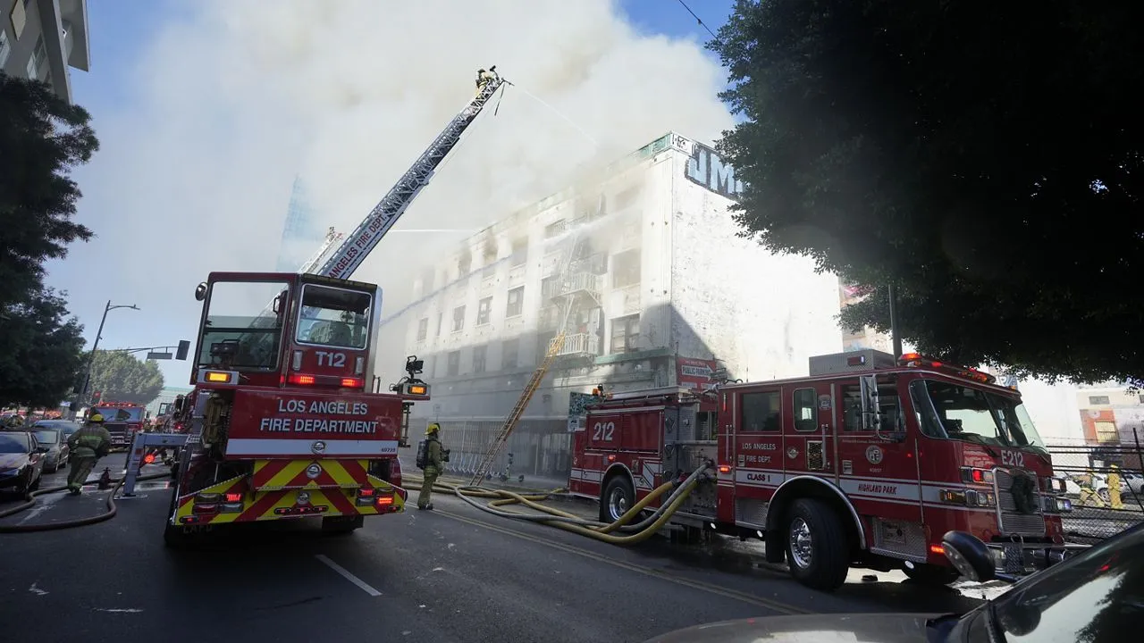 Historic Morrison Hotel in LA Engulfed in Devastating Blaze