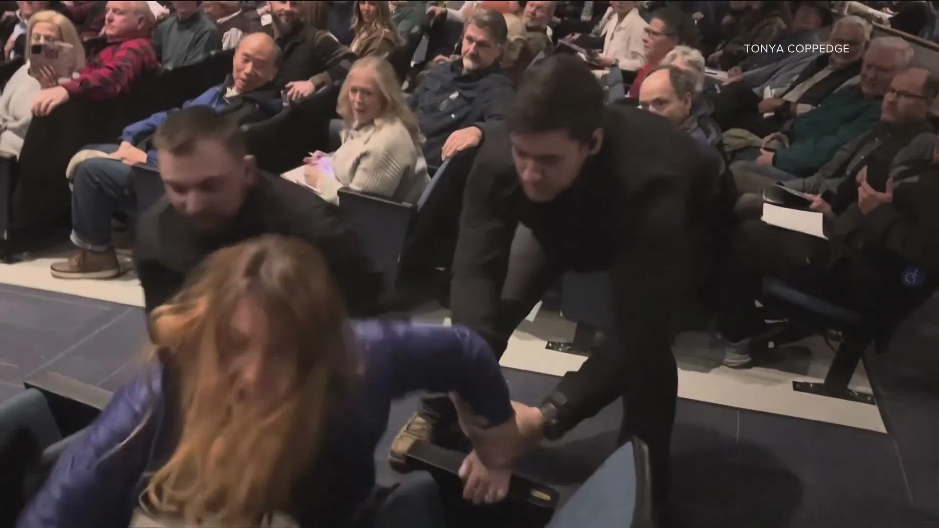 Chaos Erupts at Idaho Town Hall as Woman Removed for Heckling