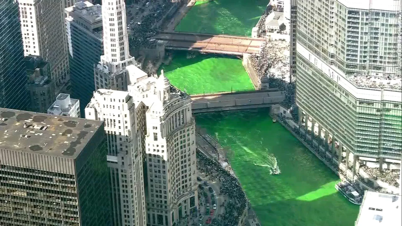 Chicago River Transforms into Emerald Oasis for St. Patrick's Day Celebration!