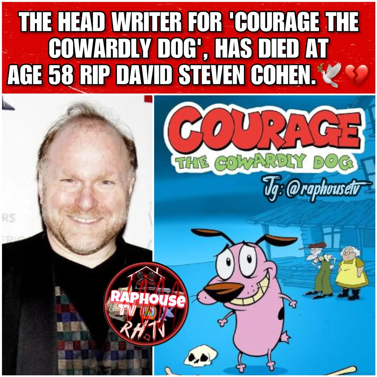 Tragic Loss: David Steven Cohen, 'Courage the Cowardly Dog' Head Writer, Dies at 58