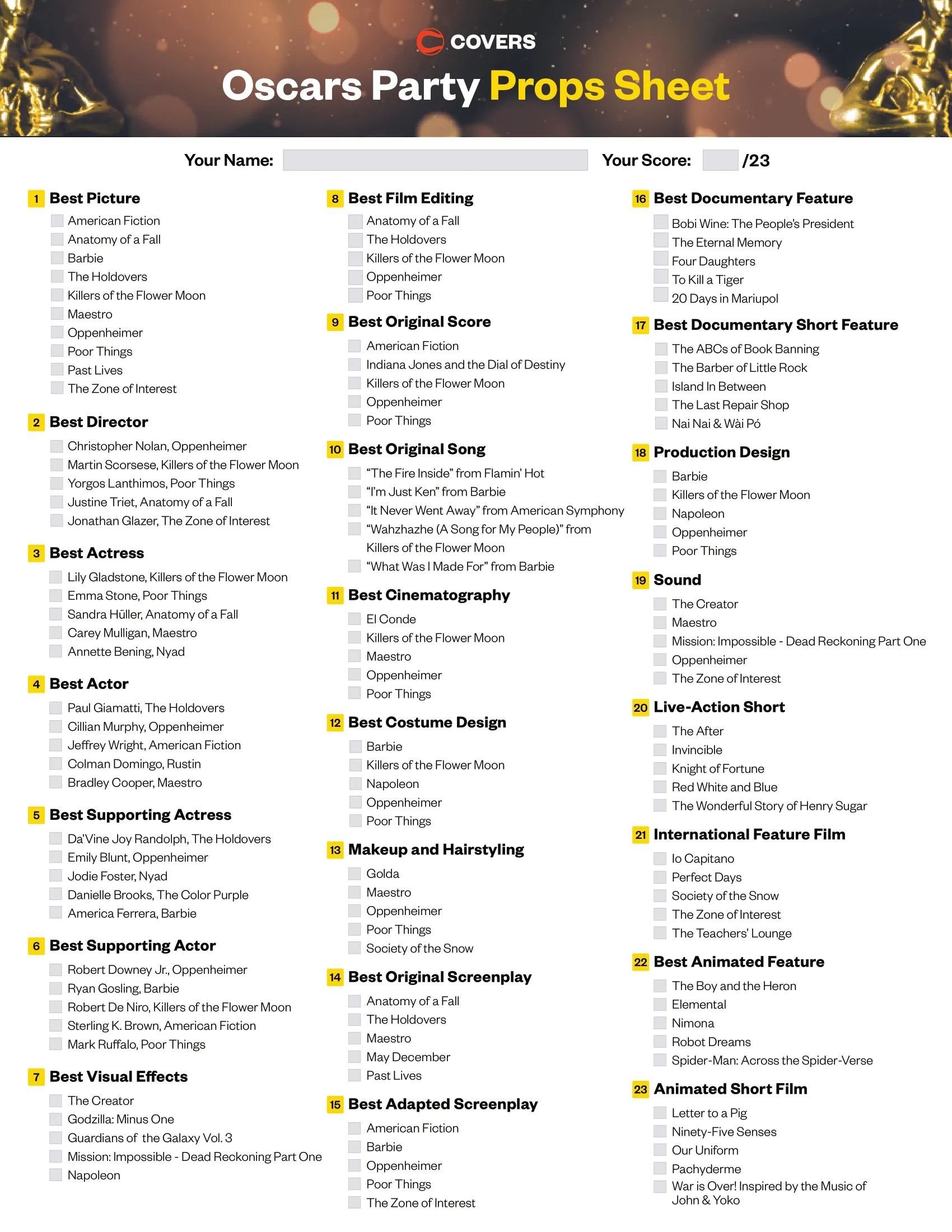 Unlock Your Oscar Predictions: Download the 2025 Ballot Now!