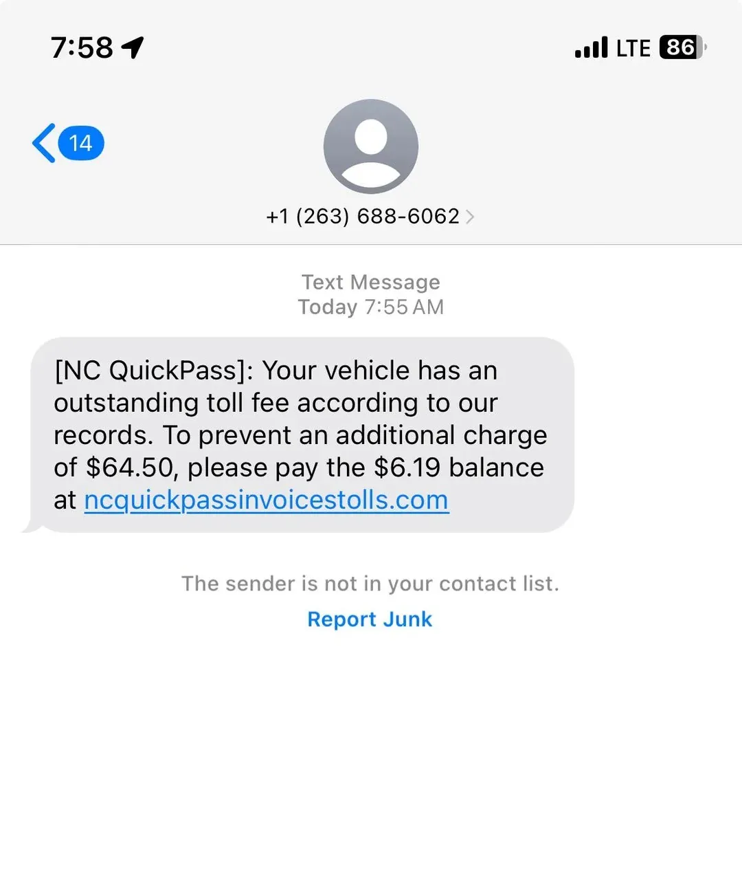 Urgent Warning: NC Quick Pass Users Targeted by Deceptive Text Scams!