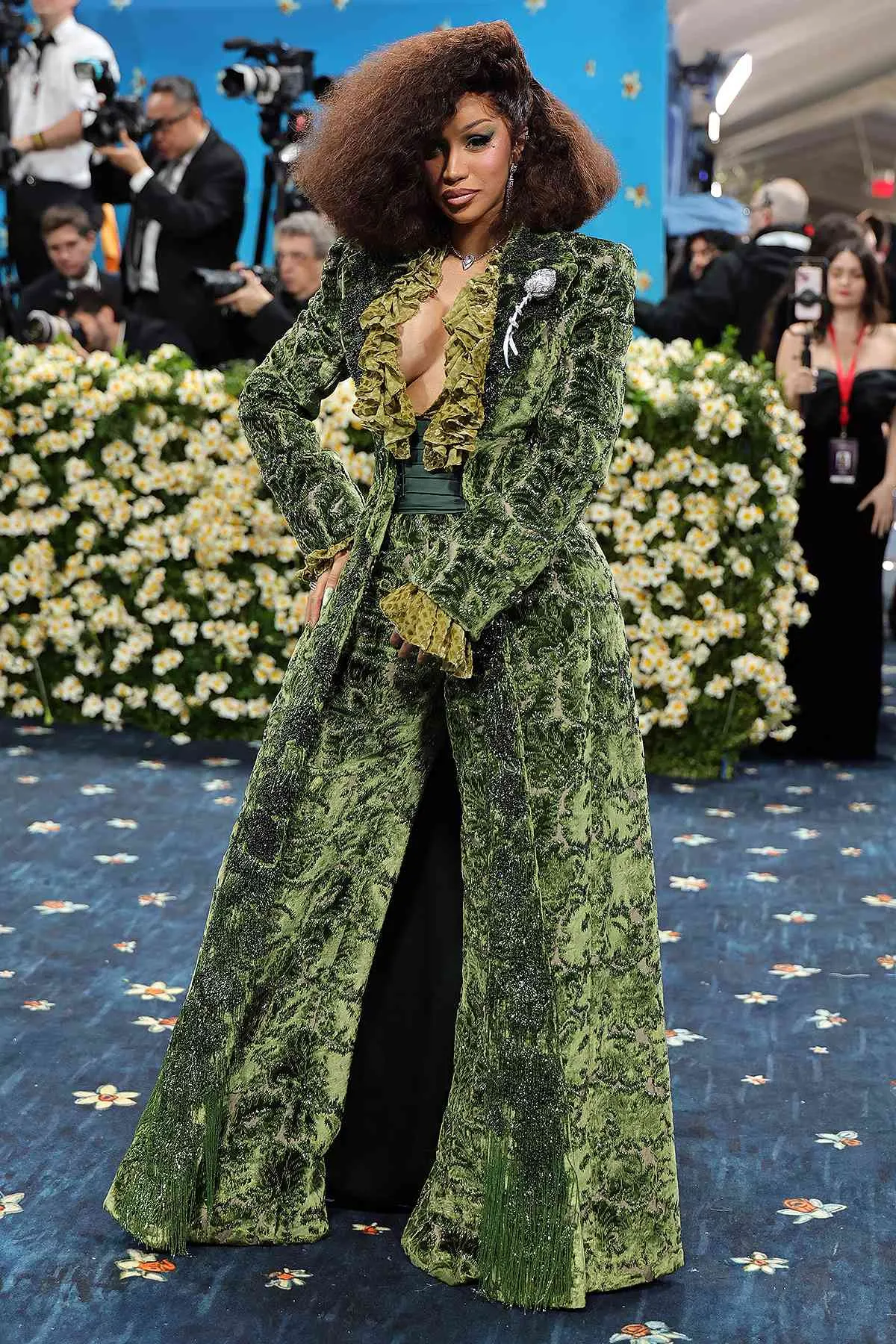 Cardi B Stuns in Dazzling Green at the 2025 Met Gala